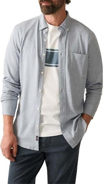 Faherty Men's Coastine Knit Long Sleeve Button Up Shirt Medium Valley Grounds Plaid