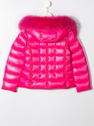 Moncler Enfant Faux-Fur Hooded Puffer Jacket