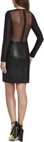 Thumbnail for your product : BCBGMAXAZRIA Jillea Mesh-Back Faux-Leather Dress