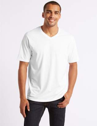 Marks and Spencer Pure Cotton V-Neck T-shirt