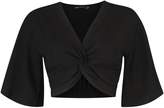 Thumbnail for your product : boohoo Petite Angel Sleeve Twist Woven Crop