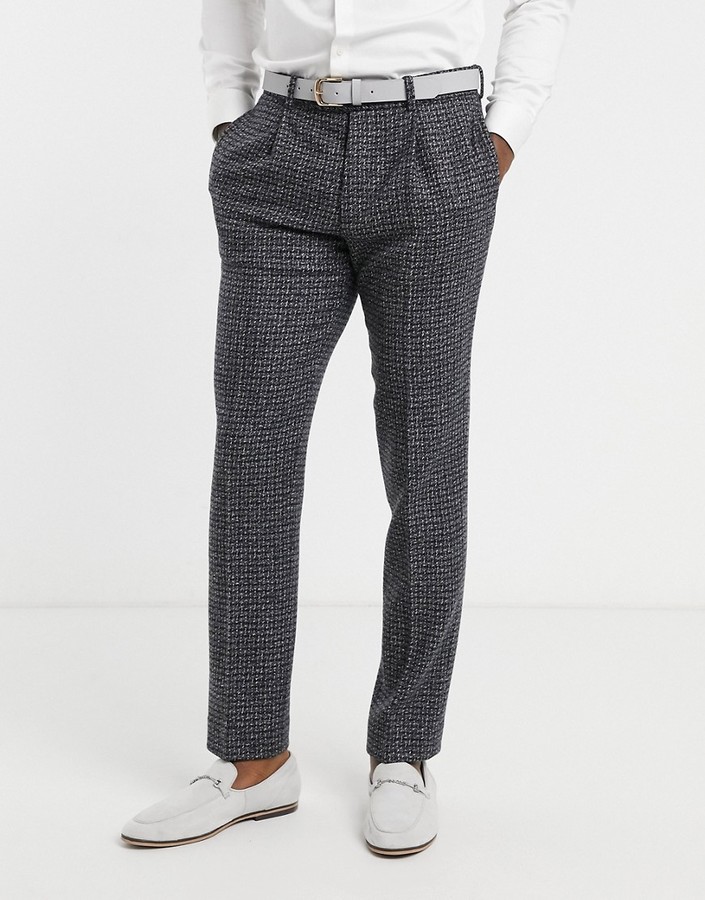 black tweed pants
