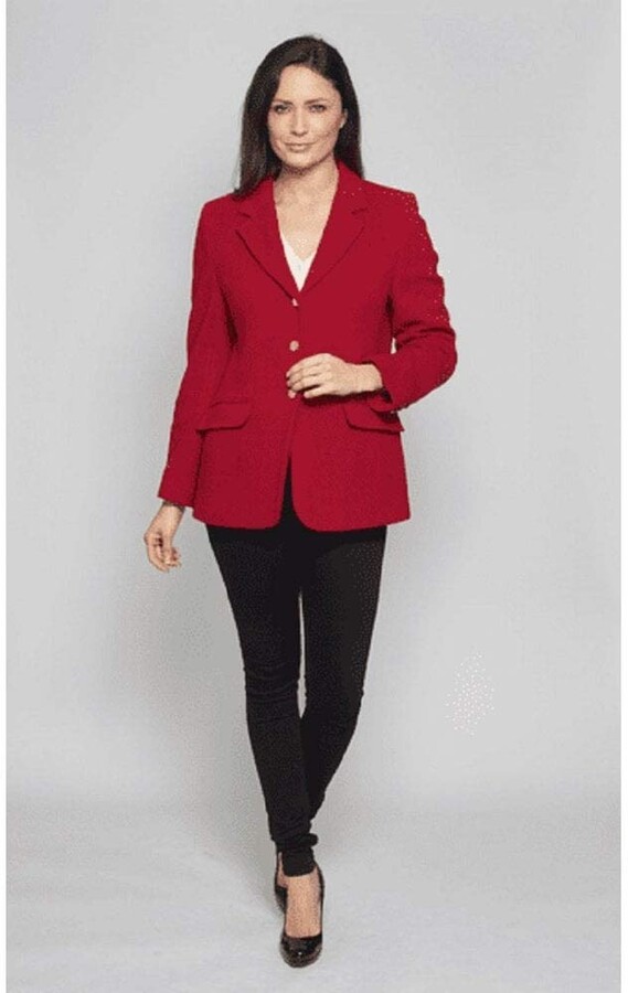 red wool blazer womens