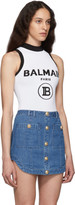 Thumbnail for your product : Balmain White Knit Logo Bodysuit