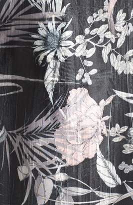 Komarov Floral Print Charmeuse Midi Dress