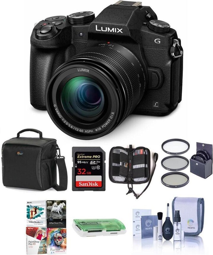 Panasonic Nikon Lumix Dmc-G85 Mirrorless Camera with 12-60mm F/3.5-5.6 Lumix G Vario Power Ois Lens, Black - Bundle with Bag, 32GB Sdhc U3 Card, - Bla