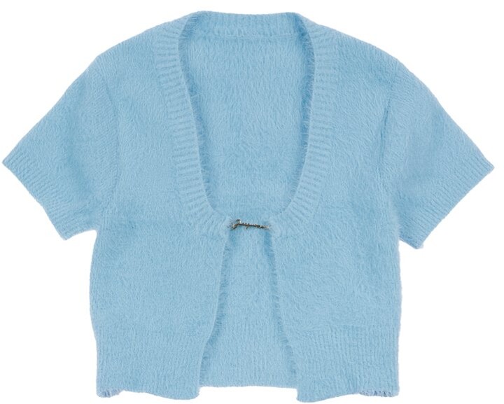 Short Sleeve Blue Cardigan Sweater | Shop the world's largest 