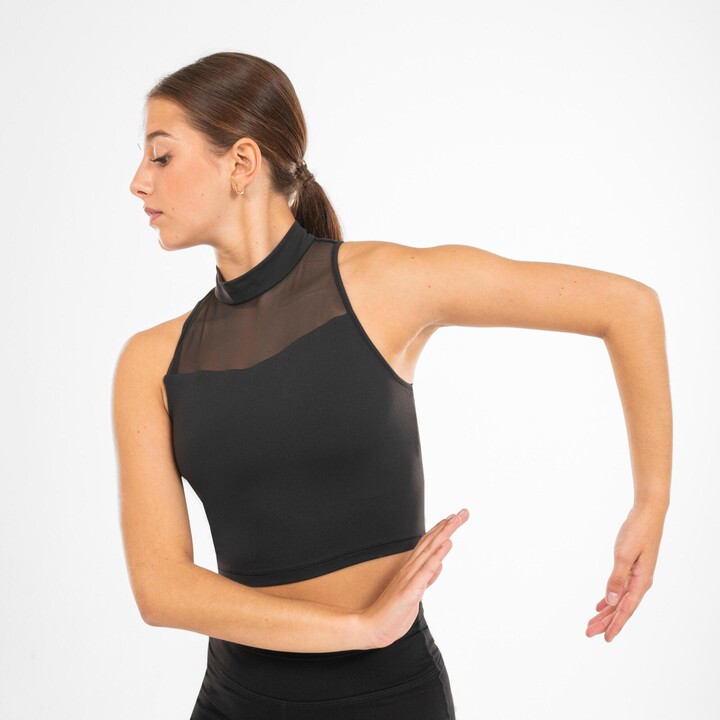 Starever Decathlon Modern Dance High-Neck Crop Top With Bra - ShopStyle