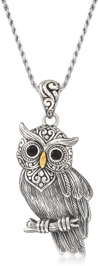 GiftJewelryShop Ancient Style Silver Plate French Horn Owl Charm Pendant Necklace