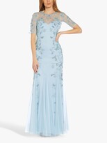 Thumbnail for your product : Adrianna Papell Beaded Godets Maxi Dress, Elegant Sky