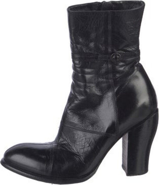 Rocco P. Leather Ankle Boots Black Round-Toes Concealed Zip Closure at Sides Includes Box & Dust Bag Unfortunately, due to restrictions, this item may not be eligible for shipping in all areas.
