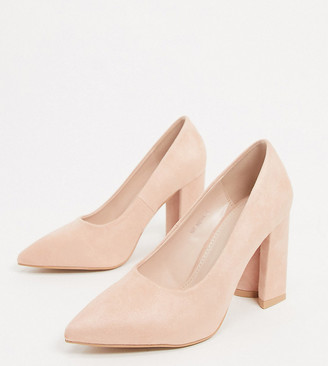 raid wide fit katy blush heeled shoes