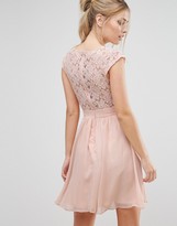 Thumbnail for your product : Elise Ryan Embellished Waist Skater Dress With Lace Back