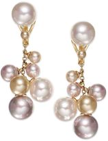 Thumbnail for your product : Majorica 18k Gold over Vermeil Imitation Pearl Cluster Drop Earrings