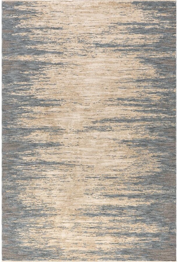 RUGS USA Fiadh Abstract Fringe Blue 3 ft. x 5 ft. Indoor/Outdoor Patio Rug