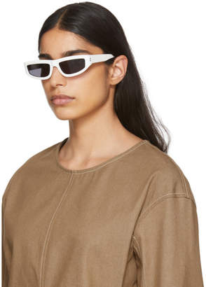 Stella McCartney White Slim Rectangular Sunglasses