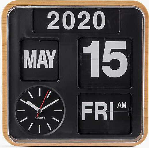 Karlsson Bamboo Mini Flip Mechanical Wall Clock 24.5cm