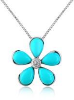 Thumbnail for your product : Del Gatto Diamond Gemstone Flower 18K Gold Pendant Necklace