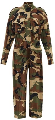 Norma Kamali Oversized Camouflage-print Jersey Jumpsuit - Camouflage