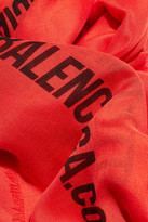 Thumbnail for your product : Balenciaga Printed Modal And Silk-blend Scarf - Red