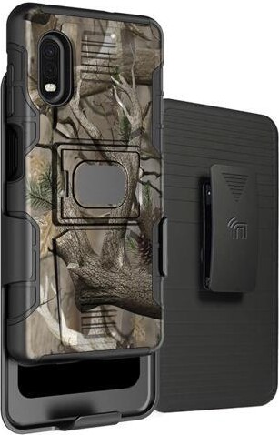 Nakedcellphone Camo Tree Real Woods Case and Belt Clip for Samsung Galaxy XCover Pro (SM-G715)