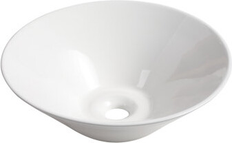 Ebern Designs Above Counter Round White Ceramic Bathroom Art Basin, Stain - Proof, Effortless Installation, 5.58 In Sink Height Stylish Easy To Clean, And , 16.48 W