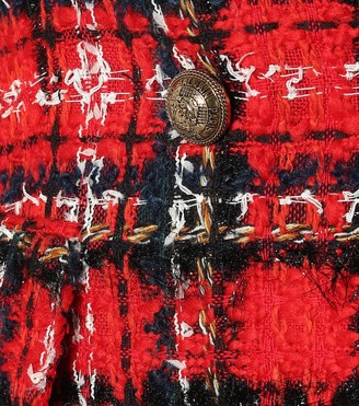 Balmain Tartan wool-blend tweed blazer
