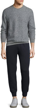 Theory Morris Textured-Knit Jogger Pants, Eclipse