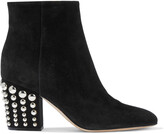Thumbnail for your product : Sergio Rossi Elettra Studded Suede Ankle Boots