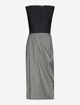 Thumbnail for your product : Alexander McQueen Pinstripe and check wool and cashmere-blend midi dress