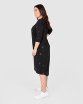 Thumbnail for your product : Love Your Wardrobe - Women's Black Midi Dresses - Self-Spot Knit Swing Dress - Size One Size, 22 at The Iconic