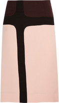 Thumbnail for your product : Marni Color-block wool and silk-blend skirt