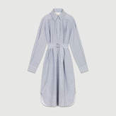 Thumbnail for your product : Maje Shirt dress with embroidered stripes