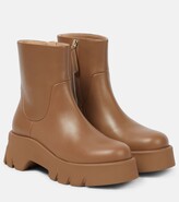 Thumbnail for your product : Gianvito Rossi Leather flatform ankle boots