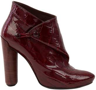 Louis Vuitton Burgundy Patent leather Ankle boots