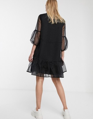 InWear Katerina dobby mesh ruffle dress