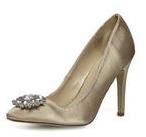 Dorothy Perkins Womens Champagne Embellished Court Shoes- White