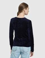 Thumbnail for your product : Base Range Omo Velour Long-Sleeve Tee in Midnight Blue