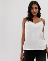 Thumbnail for your product : Vila scallop edge cami top in white
