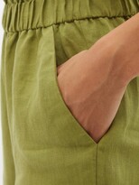 Thumbnail for your product : CASA RAKI Natalia Organic-linen Wide-leg Trousers - Green