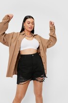 Thumbnail for your product : Nasty Gal Womens Plus Size Relaxed Distressed Mom Shorts