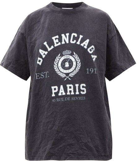 Balenciaga Paris-logo Cotton-jersey T-shirt - Black - ShopStyle