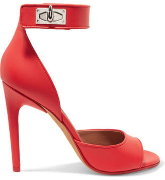 Givenchy Shark Lock Leather Sandals - Red