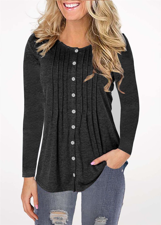 long sleeve black tunic top