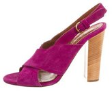 Thumbnail for your product : Lanvin Suede Peep-Toe Pumps