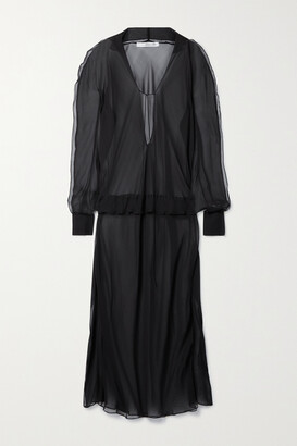 CHRISTOPHER ESBER Ruffled Silk-georgette Maxi Dress - Black