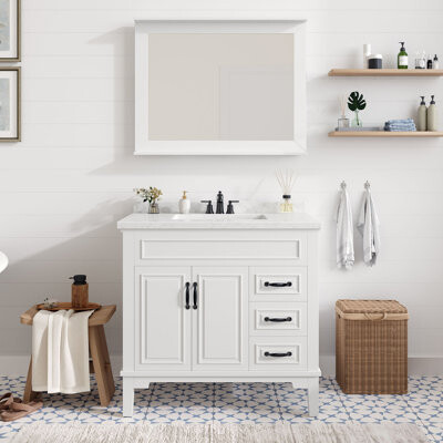 Hanover Lanesboro 36'' Vanity Cabinet with Sink Combo for Bathroom, Pre-Assembled Cabinet