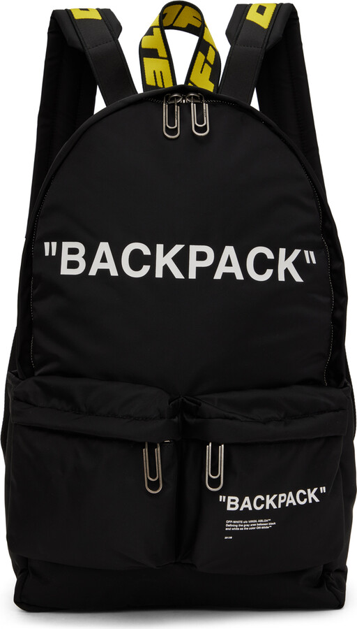 OffWhite Black Quote Backpack ShopStyle