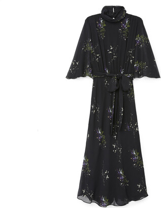 G. Label by goop Mari High-Neck Flutter-Sleeve Mid-Length Dress