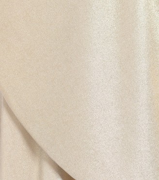 Balmain Ruffle-trimmed lame miniskirt